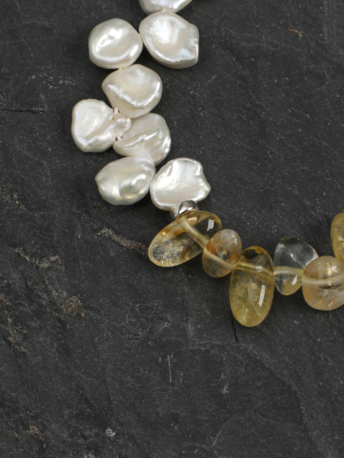 Citrine & Pearl Bracelet, close-up detail 2
