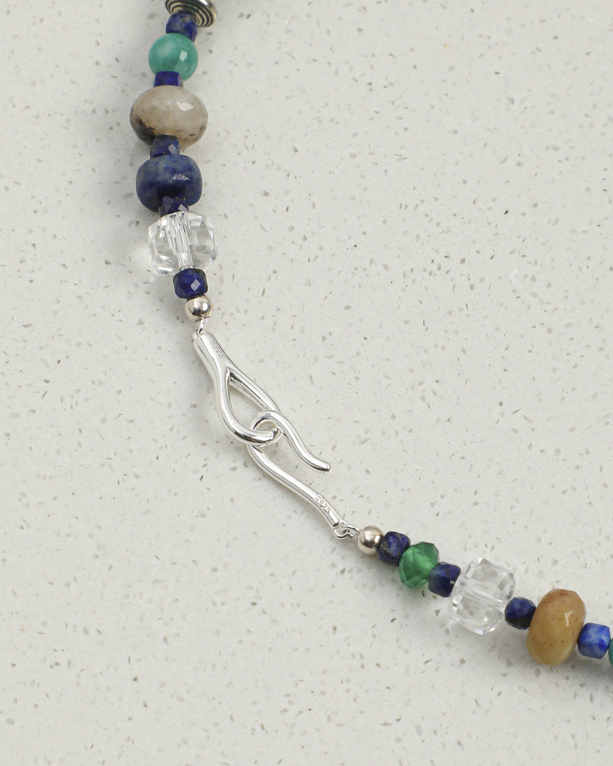 Mixed Gemstone & Pearl Necklace, close-up detail 1