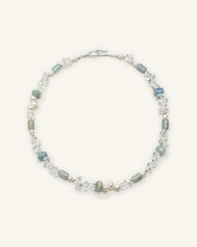 Blue Calcite, Clear Quartz & Pearl Necklace, product view