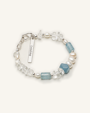 Blue Calcite, Clear Quartz & Pearl Bracelet, product view