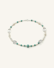 Amazonite, Clear Quartz & Pearl Necklace, product view