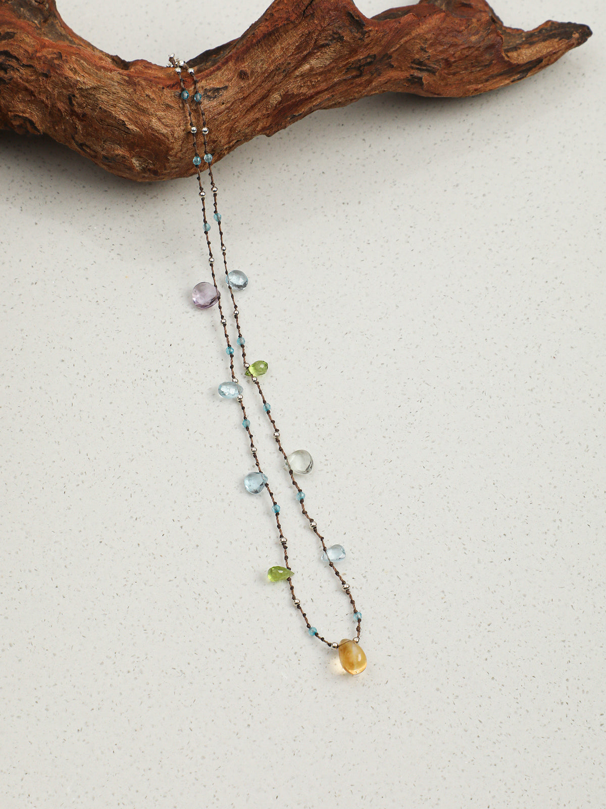 Multicolor Quartz, Topaz, Ametrine & Peridot Necklace, alternate view 1