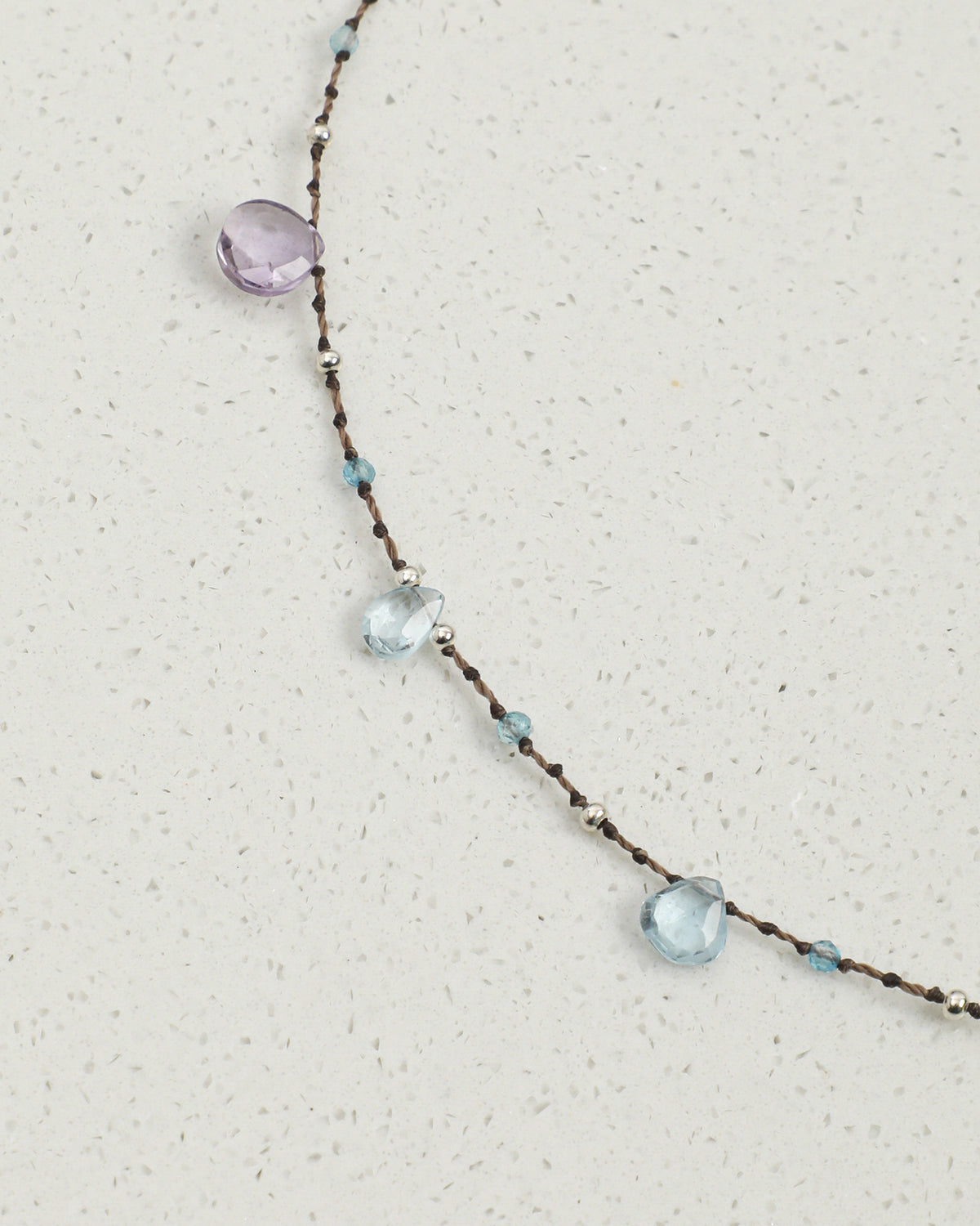 Multicolor Quartz, Topaz, Ametrine & Peridot Necklace, close-up detail 2