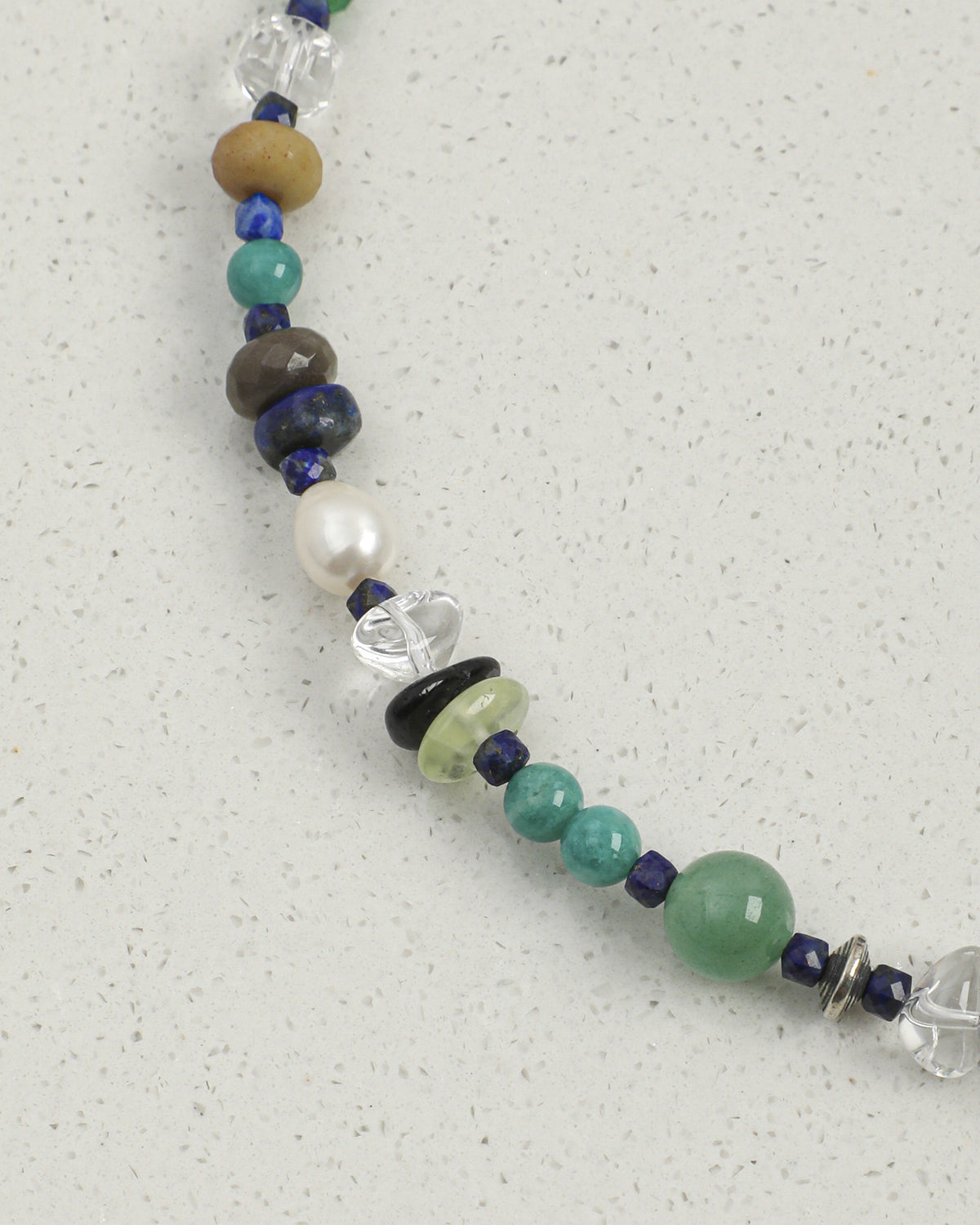 Mixed Gemstone & Pearl Necklace, close-up detail 2