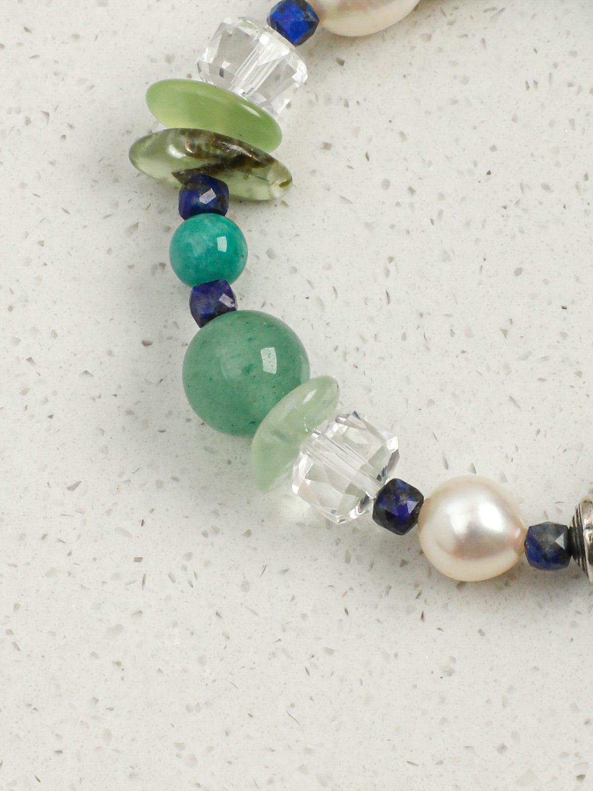 Mixed Gemstone & Pearl Bracelet, close-up detail 2