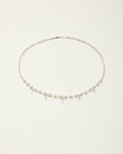 Blue Topaz, Clear Quartz & Pearl Necklace — product view