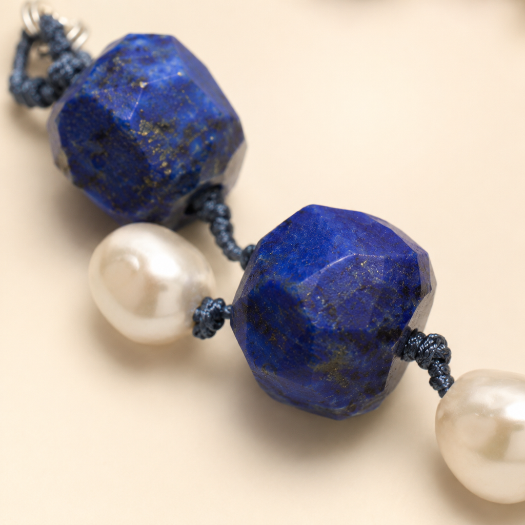 Lapis Pearl Bracelet