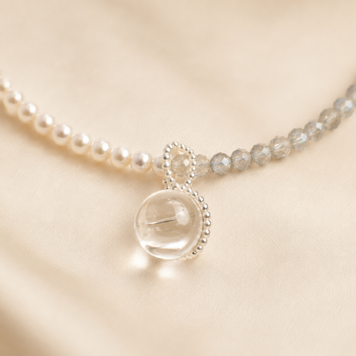 Moonlit Pearl Stone Necklace