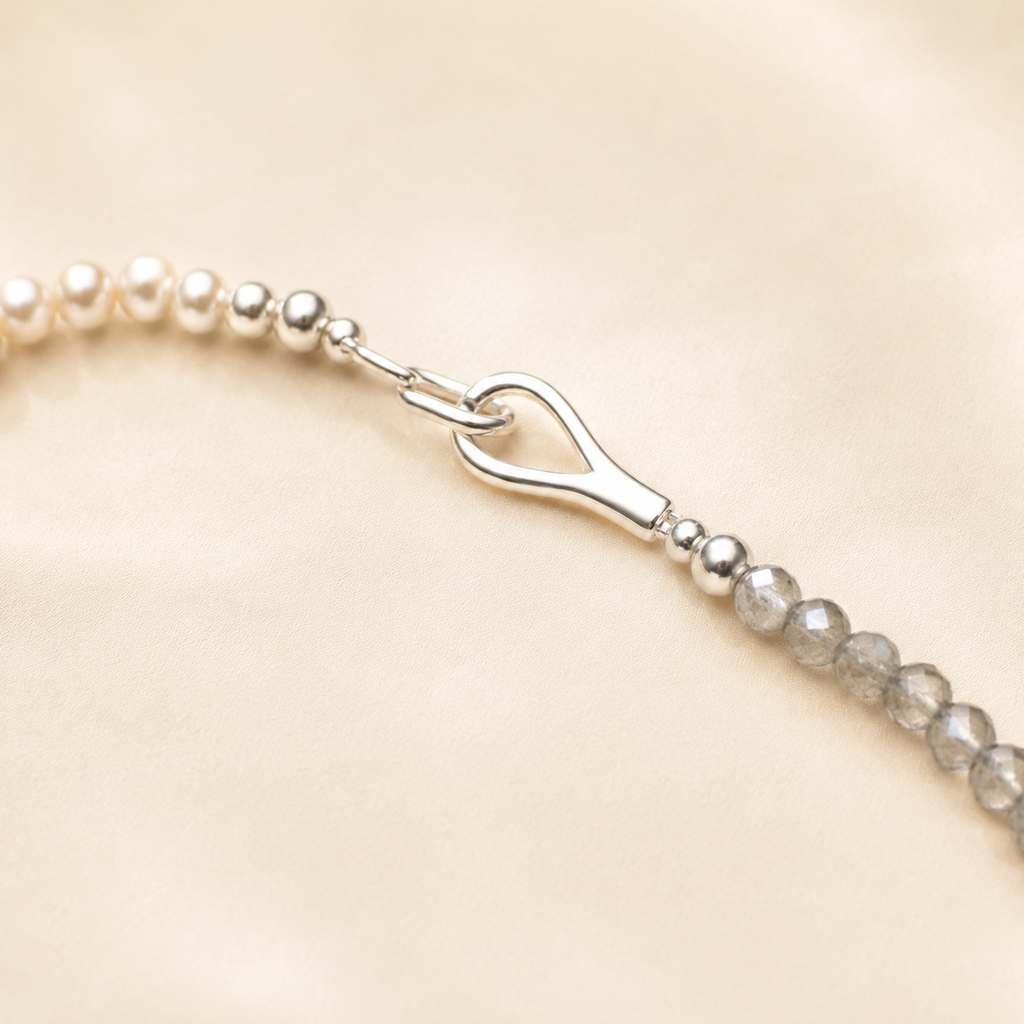 Moonlit Pearl Stone Necklace