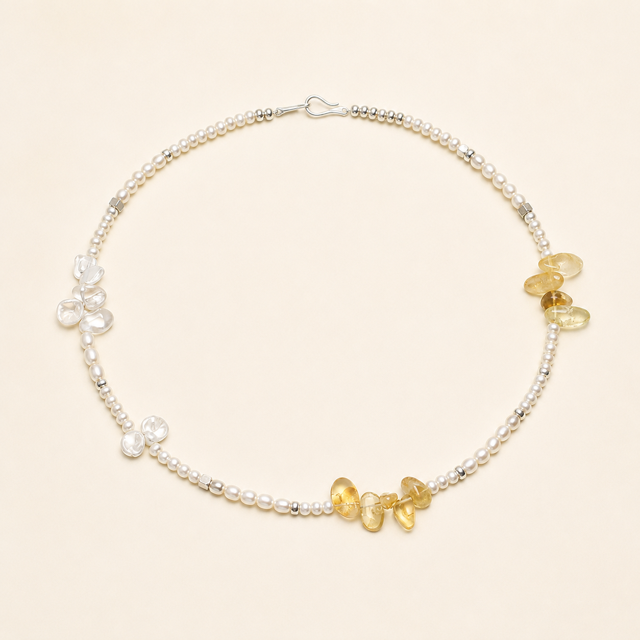 Prehnite Citrine Pearl Bracelet