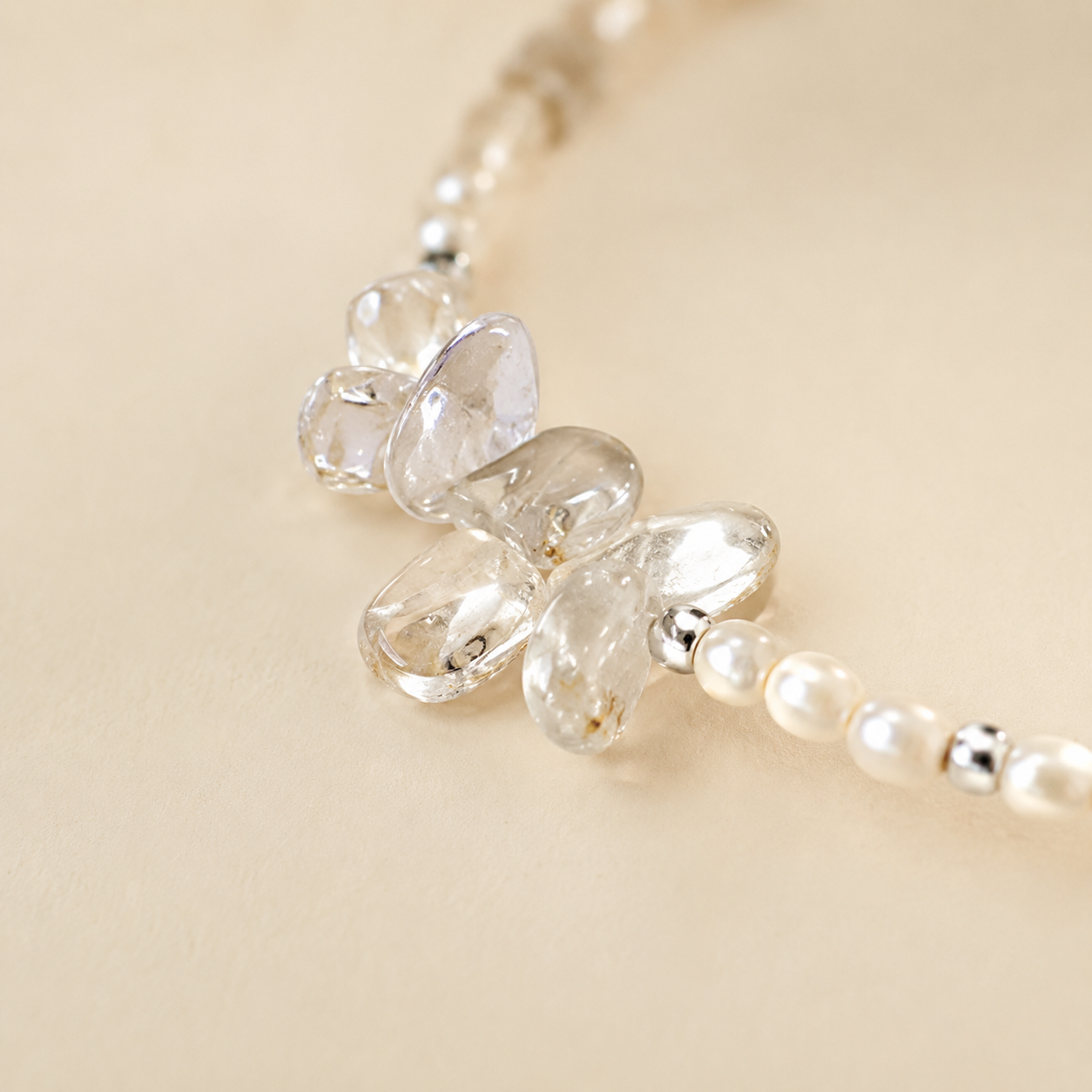 Prehnite Citrine Pearl Bracelet