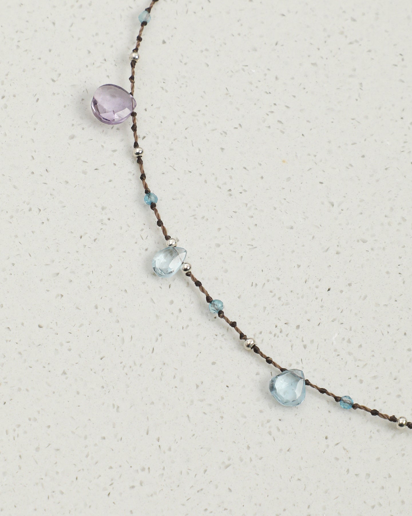 Multicolor Quartz, Topaz, Ametrine & Peridot Necklace, close-up detail 2