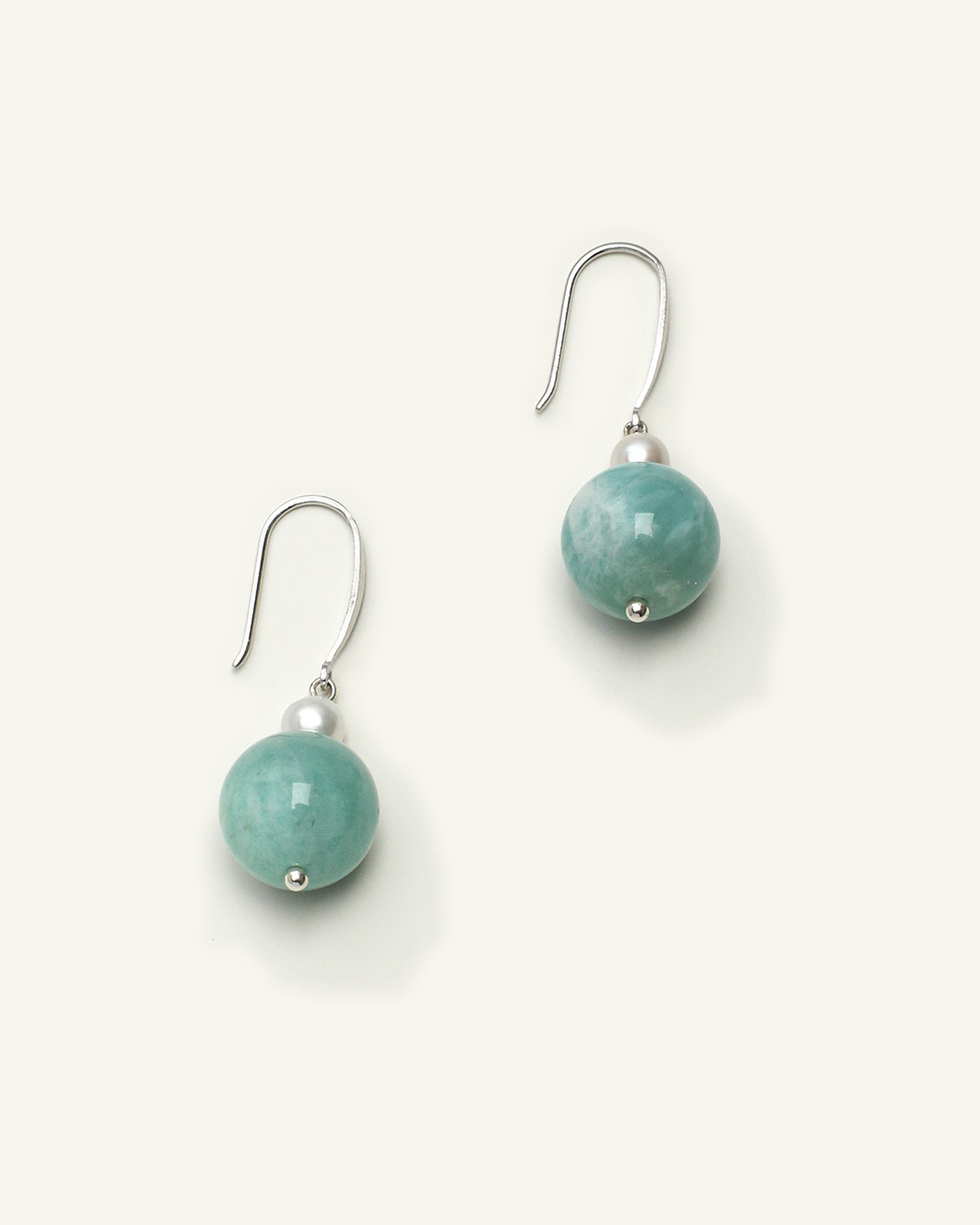 Amazonite & Seed Pearl Drop Earrings