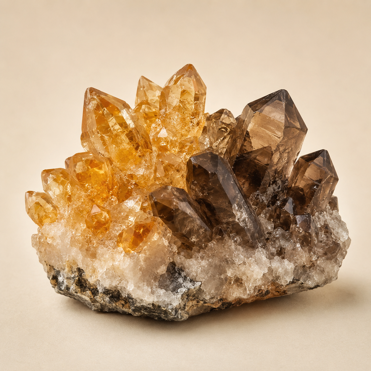 Citrine & Smoky Quartz material education study