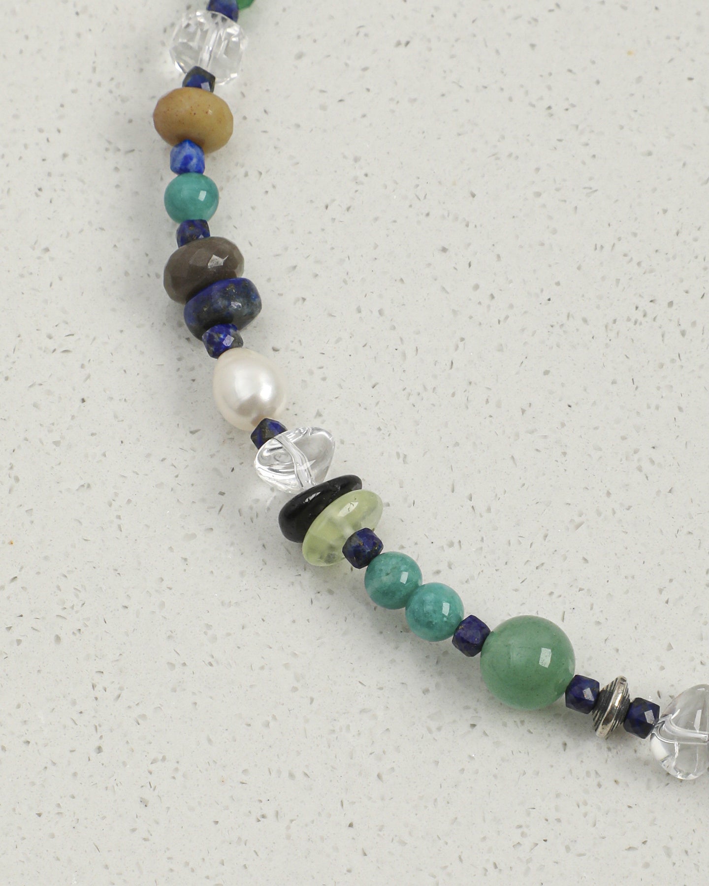 Mixed Gemstone & Pearl Necklace, close-up detail 2