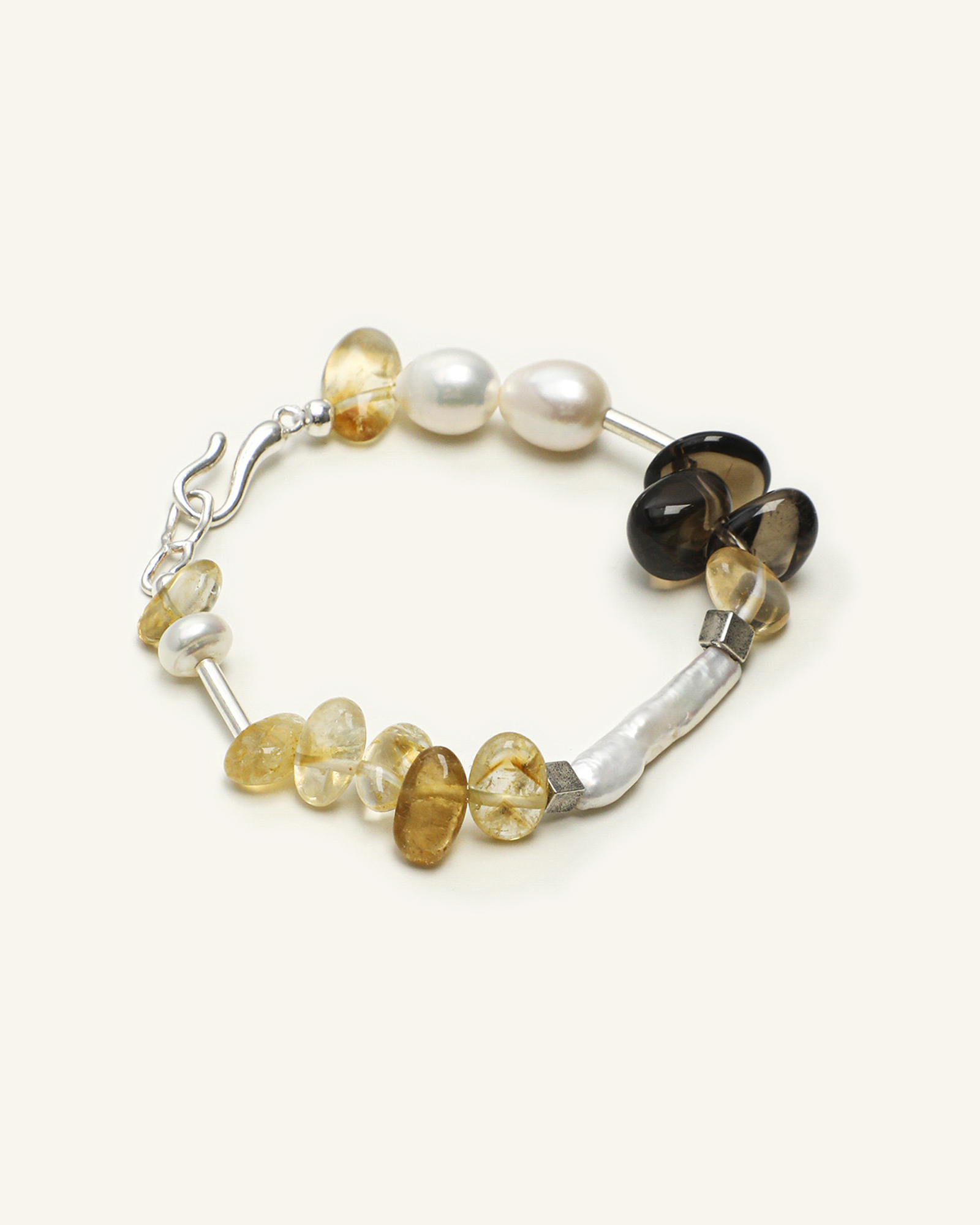 Citrine, Smoky Quartz & Pearl Bracelet